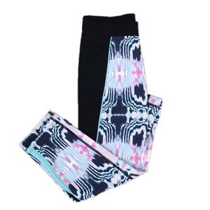 Juicy Couture Sport Stretch Black and Pink Cropped Leggings